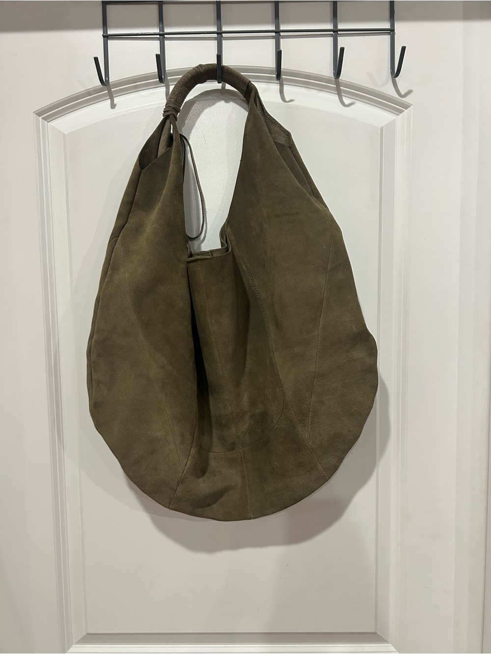 HOBO Olive Green Suede Slouch Hobo Bag - Picture 2 of 7